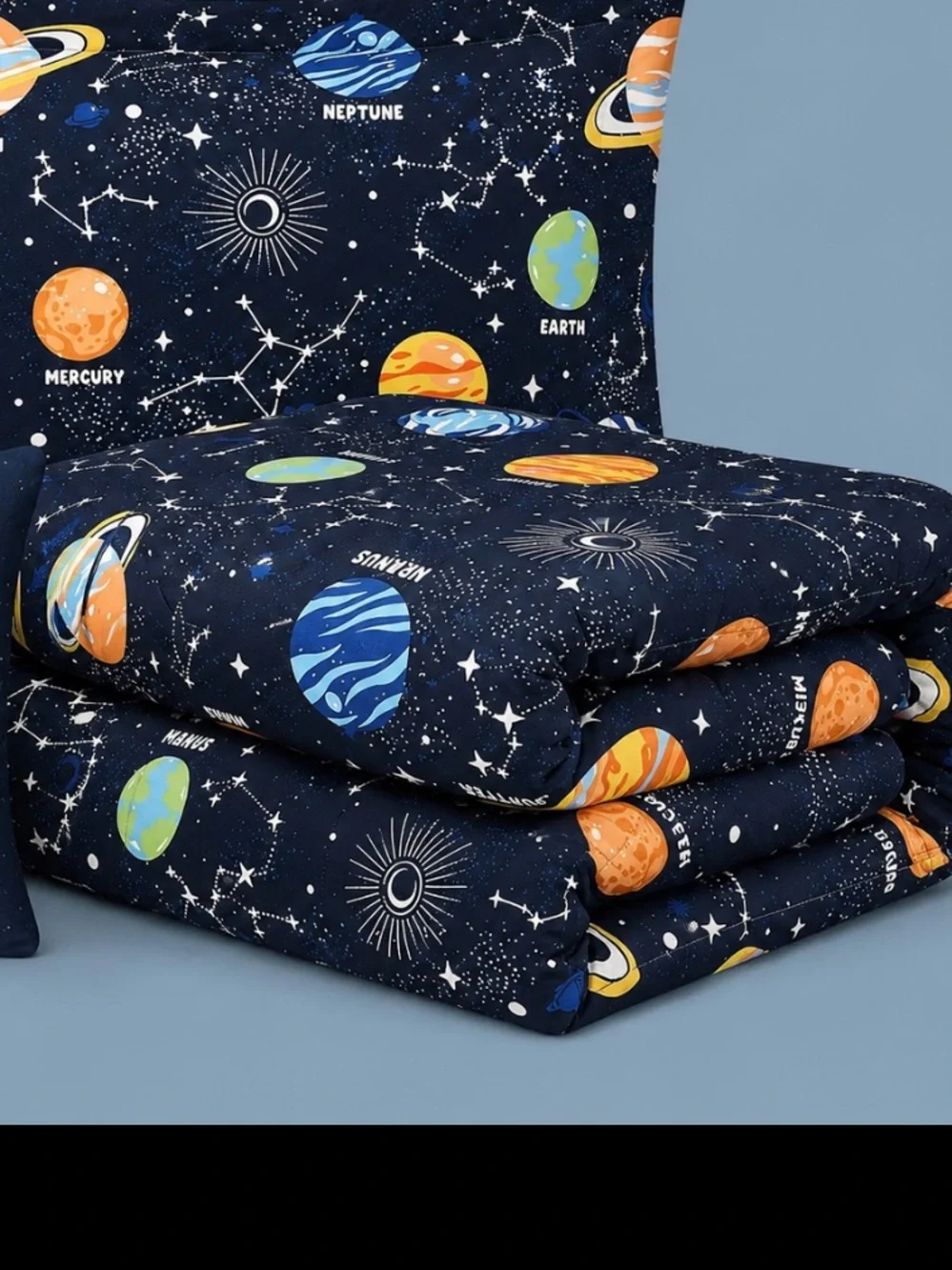Solar System Bedding Set - Navy Space Print